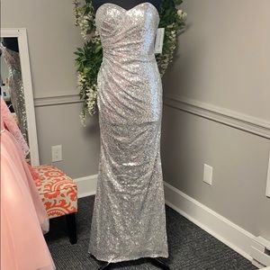 Sequin strapless bridesmaid/formal/prom dress
